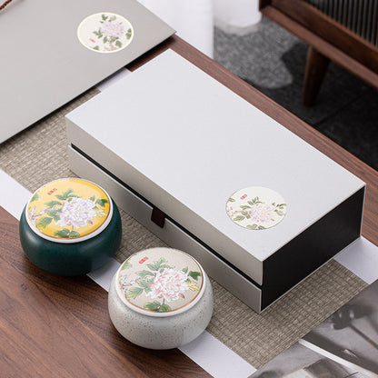 Ceramic Tea Storage Canister Gift Box Packaging Travelling Tea Set
