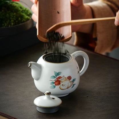 Ru Kiln Pot Ceramic Ru Porcelain Kung Fu Black Tea Brewing Single Pot