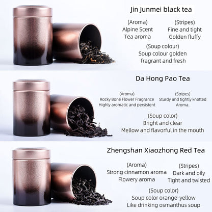 Gift Set Red Tea Black Tea Gift Set (Jinjun Mei + Zhengshan Xiaozhong + Da Hong Pao) Premium Tea