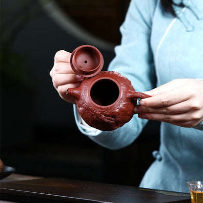 Hidden Dragon for Spring Yixing Purple Clay Pot Kung Pure Handcrafted Fu Tea Set 250ml