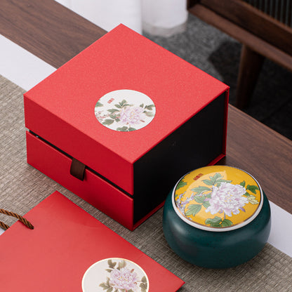 Ceramic Tea Storage Canister Gift Box Packaging Travelling Tea Set