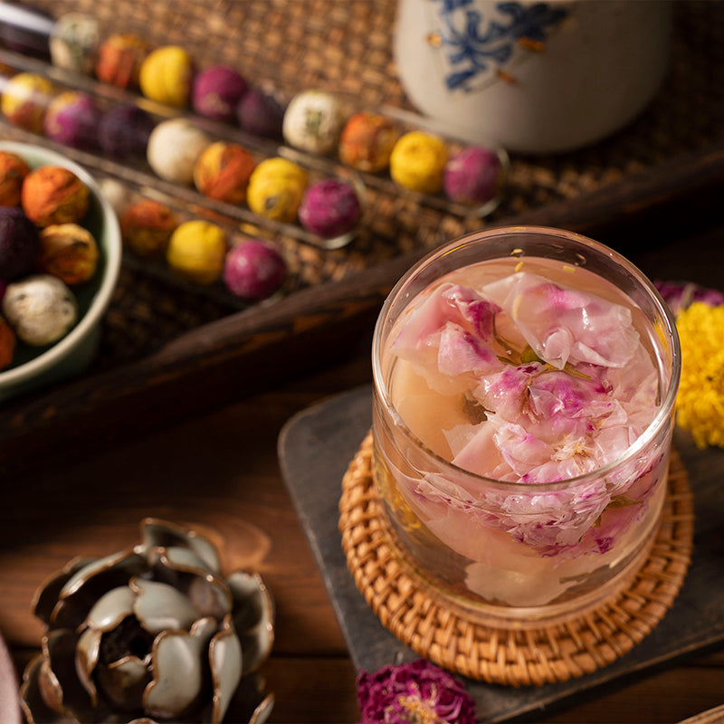Flower Tea Dragon pearl flower tea rose petal osmanthus jasmine and other flavor combinations