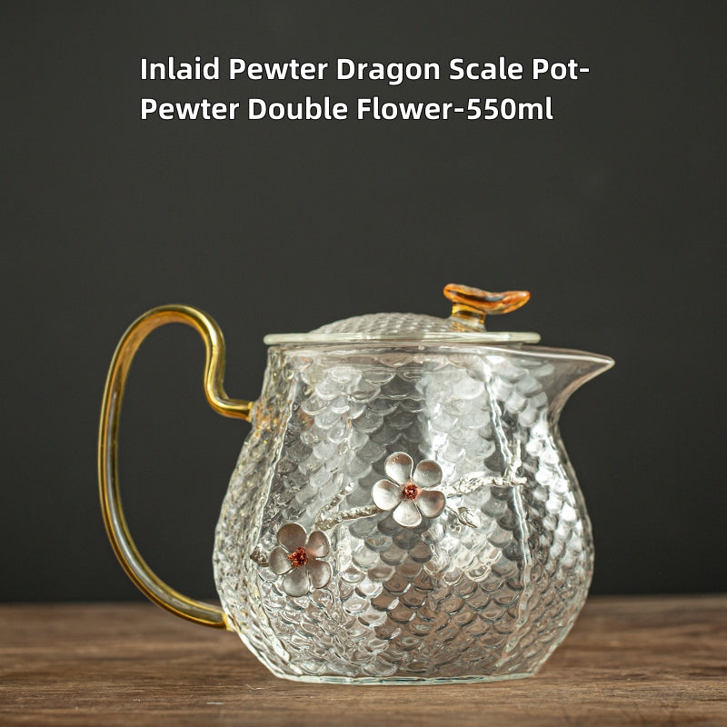 Dragon Scale Glass Teapot High Temperature Resistant Flower Teapot Water Kettle