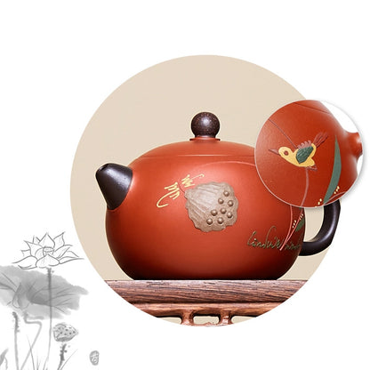 Tetera de arcilla púrpura Yixing, juego de té famoso hecho a mano puro, 210ml