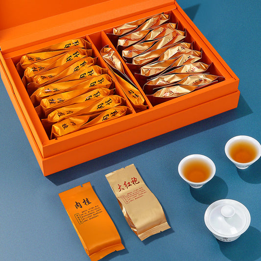 Set de regalo Tea Gifts Wuyi Rock Tea Da hong pao Set de regalo de té de canela (sabor combinado 16 sobres de canela + 16 sobres de Dahongpao)