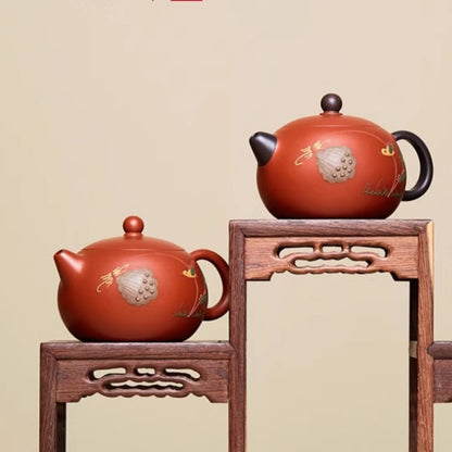 Tetera de arcilla púrpura Yixing, juego de té famoso hecho a mano puro, 210ml