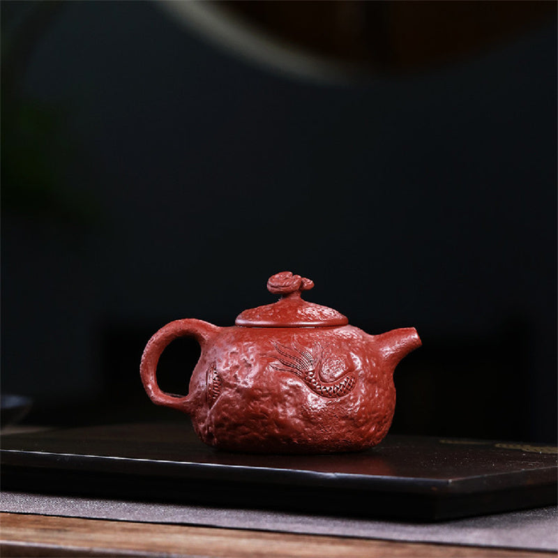 Dragón oculto para la primavera Yixing olla de arcilla púrpura Kung puro juego de té Fu hecho a mano 250ml