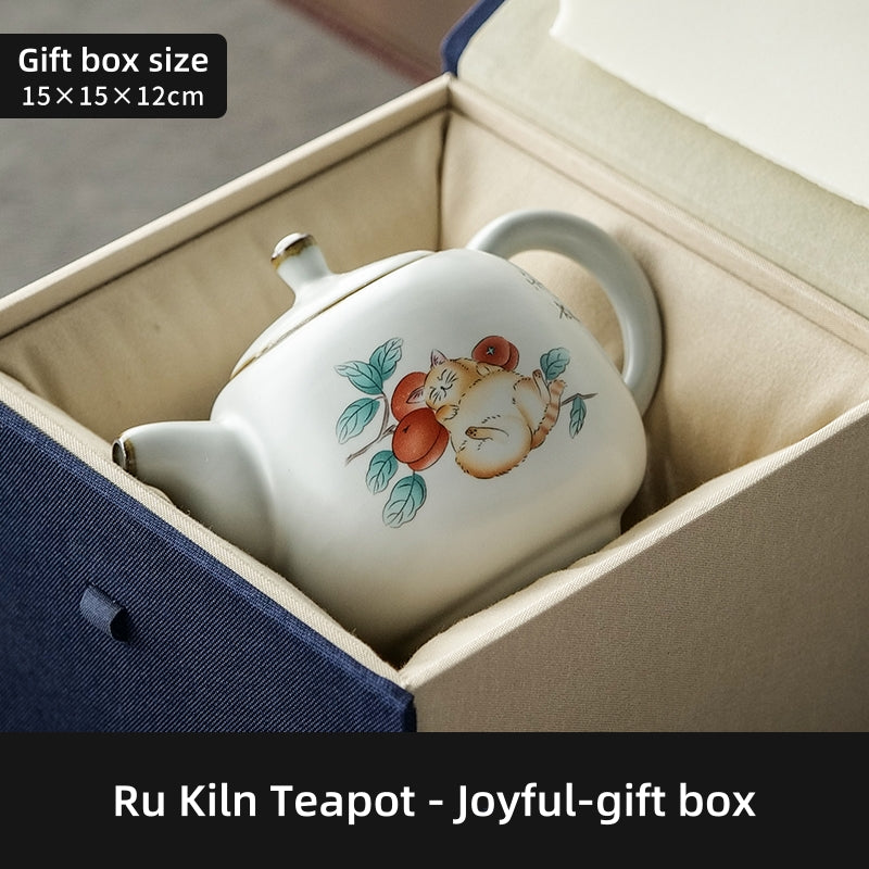 Olla de horno Ru de cerámica, porcelana Ru, Kung Fu, té negro, elaboración de té, olla individual
