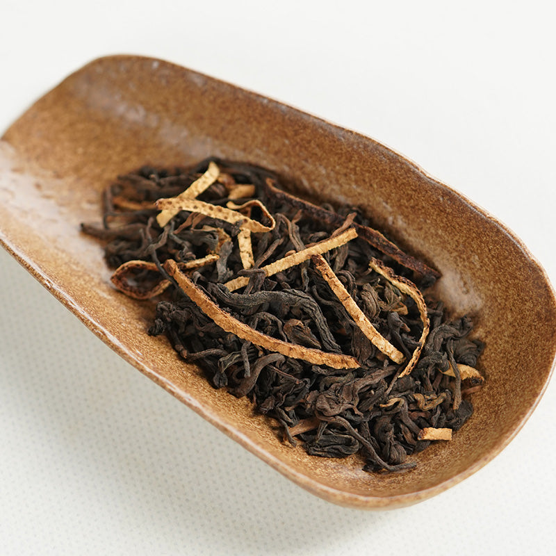 陈皮普洱 Chenpi Pu-er Tea | 2022 Ripe Pu-er + 2020 Chenpi | 6g Single-Serve Pouch - description